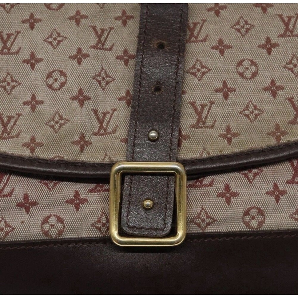 LOUIS VUITTON Monogram Mini Belanger Shoulder Bag Red LV Canvas M92171 Fair/Poor - Picture 9 of 16